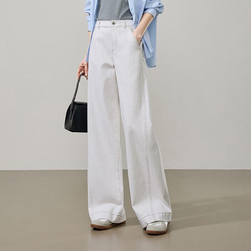 ESE-Y Women s Linen-Cotton Patchwork Straight-Leg Jeans 27