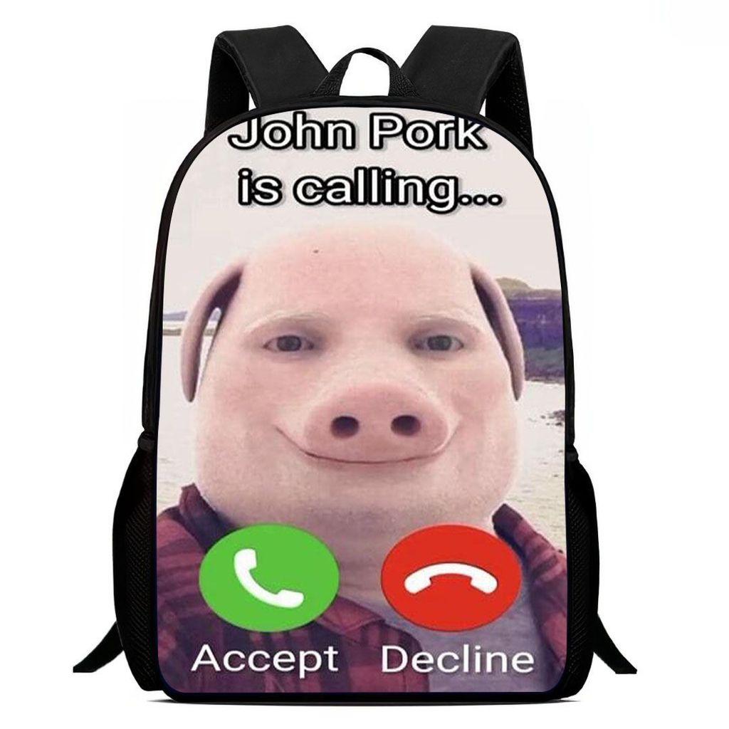 Plecak Szkolny Johnpork Bóg Świń Z Nadrukiem Geometrycznym Dla Nastolatków I Uczniów