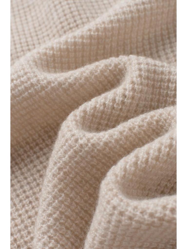 Damen 100% Reiner Kaschmir Lochmuster Lockerer Rundhals Pullover für Herbst/Winter