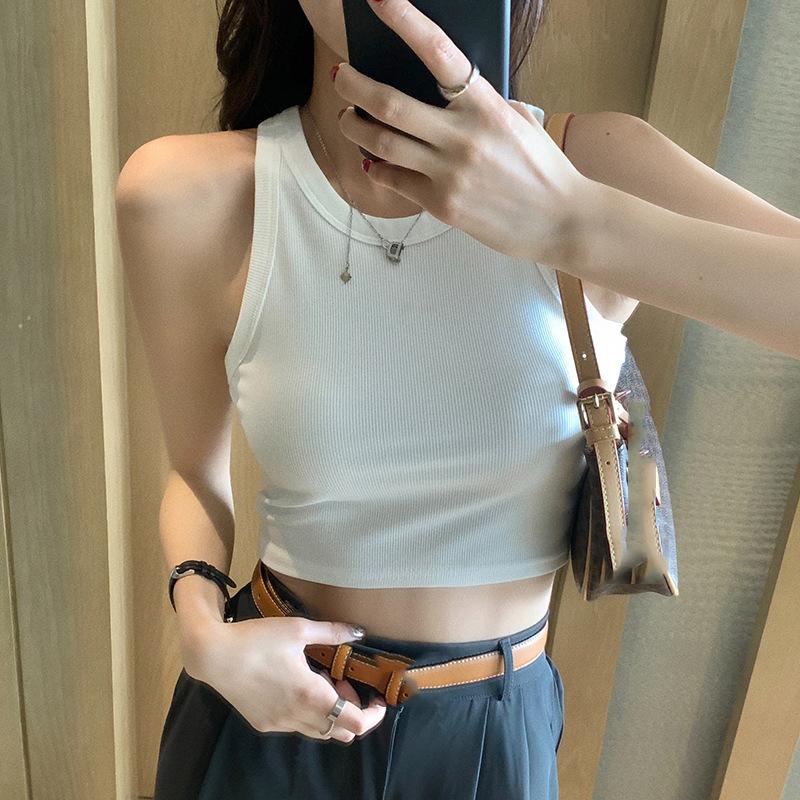 Stylish Elegance Fashion Female Casual Vest White Camisole Undershirt Female Inner 2025 Summer Outside Wear Sleeveless Bottoming Shirt Anti-glare Tops