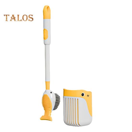 Squirt Whale Toilet Brush 360-Degree Cleaning Brush with Silicone Head Hanging Hole Design Wall-mounted Toilet Brush
