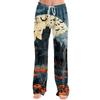 Pantaloni da Pigiama Larghi da Donna con Stampa di Halloween - Pantaloni Morbidi Casual