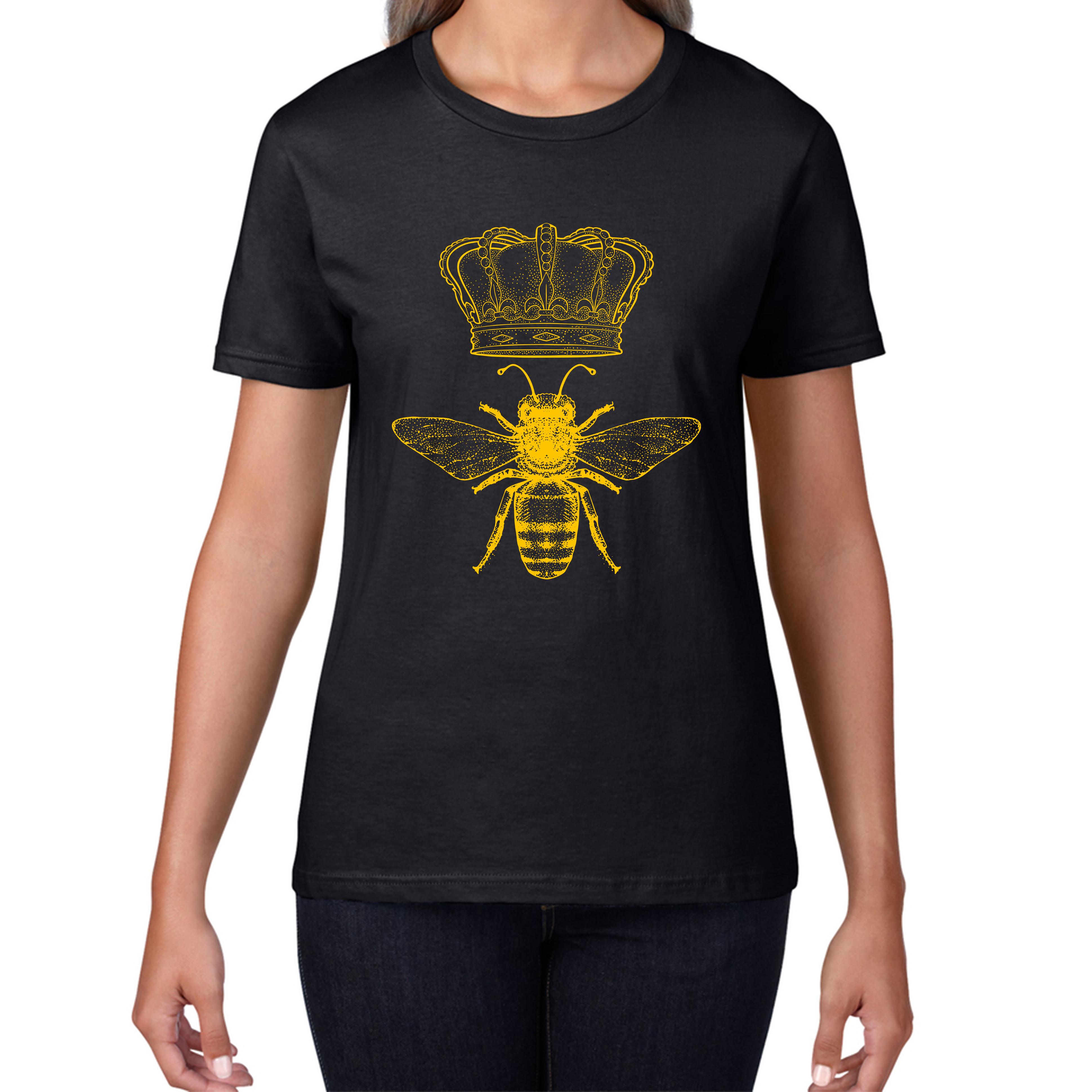 Queen Bee Crown Honeybee Slogan Save The Bees Bumblebee Lovers Happy Motivational Summer Bee Lover Gift Womens Tee T Shirt Mens Tops Unisex Top 3XL