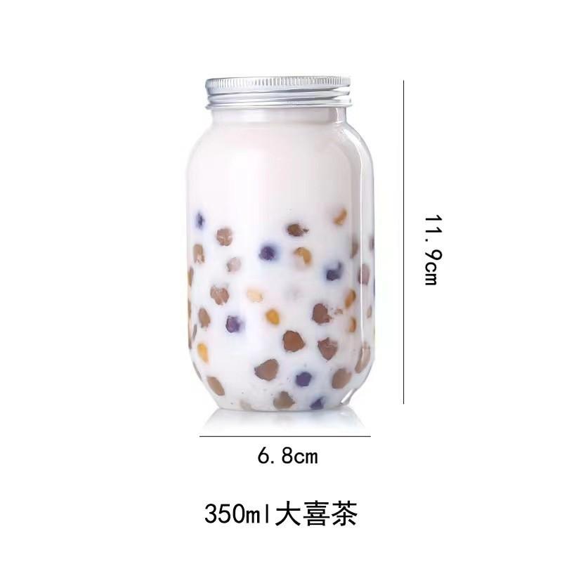 

Disposable PET Plastic Drink Cup 500ml Clear Cold Drink Bottle With Lid And Straw For Juice Milk Tea Packaging Supplies Bottle + sealing cap