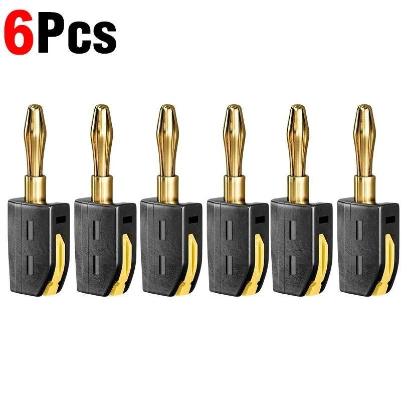 Audio Adapter Banana Plug No Solder Quick Connection Banana Plug Suitable for High Power Devices with 32A Current Capacity and Gold Plated Contact