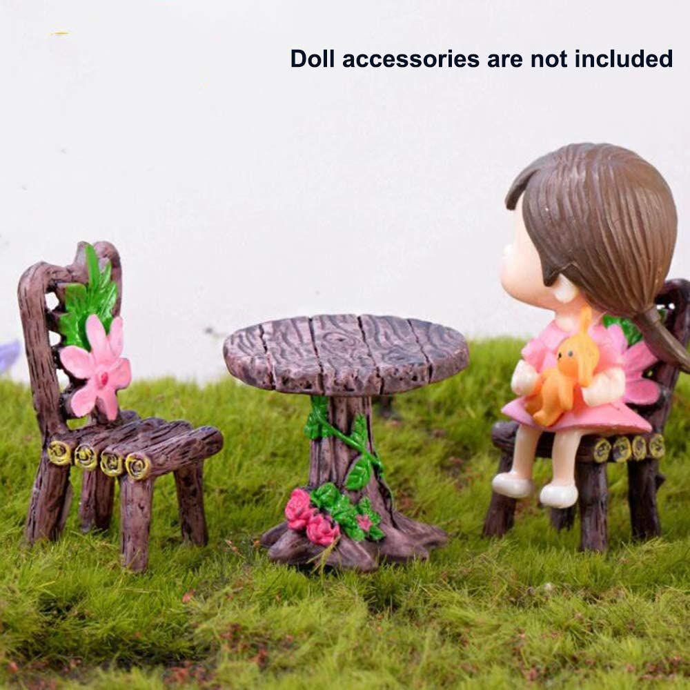 Home Decor DIY Gifts Table and Chairs Micro Landscape Mini Miniature Garden Furniture Ornament