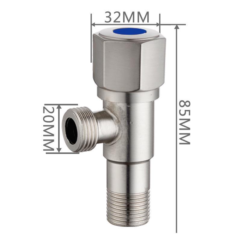304 Stainless Steel Triangle Valve, One Inlet Two Outlet Water Heater Switch, Three-Way Toilet Stop Valve