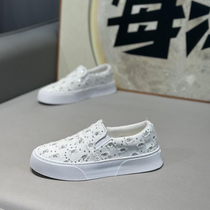 Летний новый низкий тканевый повседневный с мягкой подошвой дышащий ленивый 38 белый