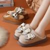 Bow Cotton Slippers Autumn and Winter Cotton Shoes Home Platform Warm Shoes Plush Household Wool Slippers