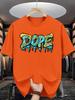 Summer Men's 100% Pure Cotton Casual Loose Oversized Fashionable Creative DOPE Letter Printed Round Neck Short Sleeved T-shirt