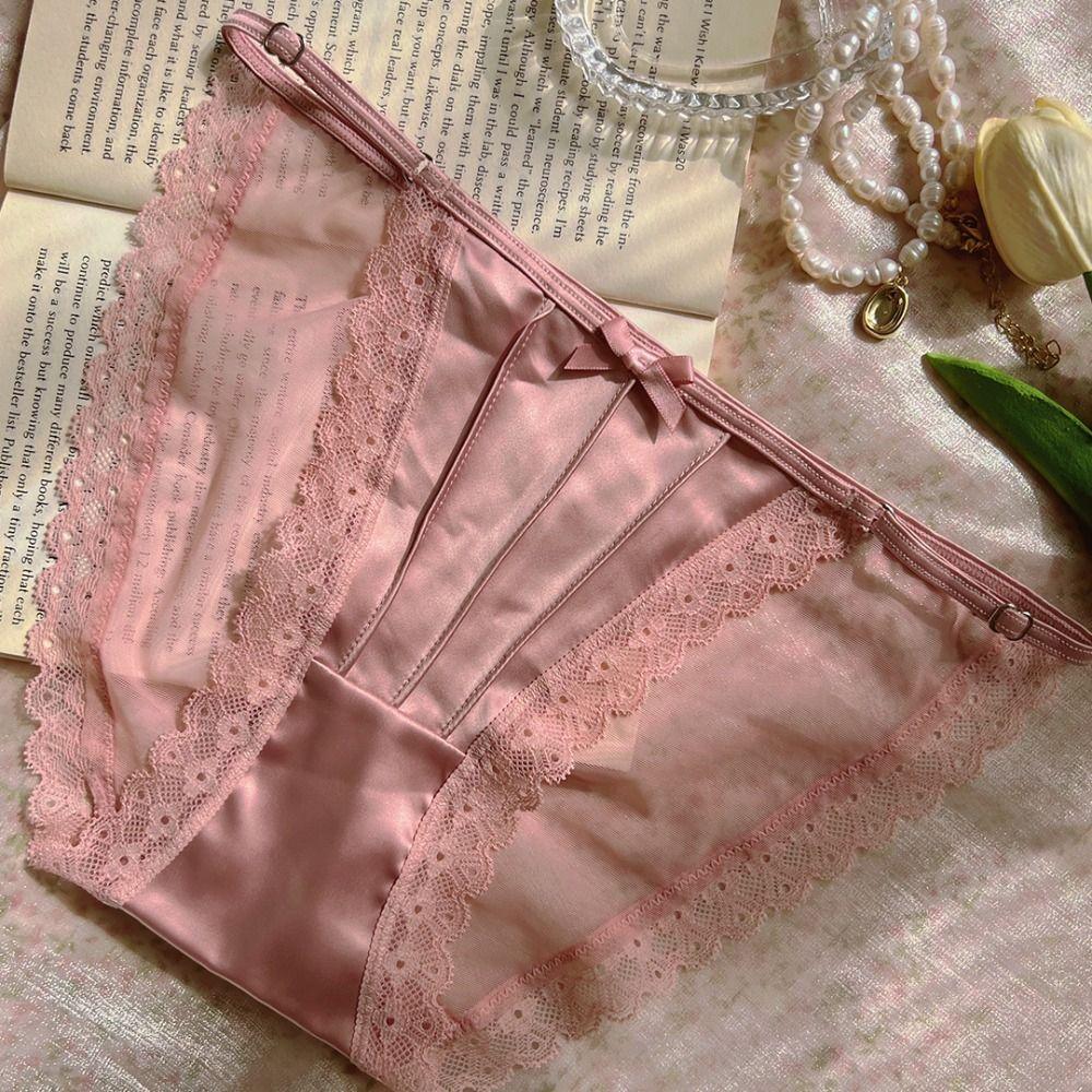 Transparent Lace Panties Low Waist Lace Thin Underwear Breathable Mesh Briefs  Lady