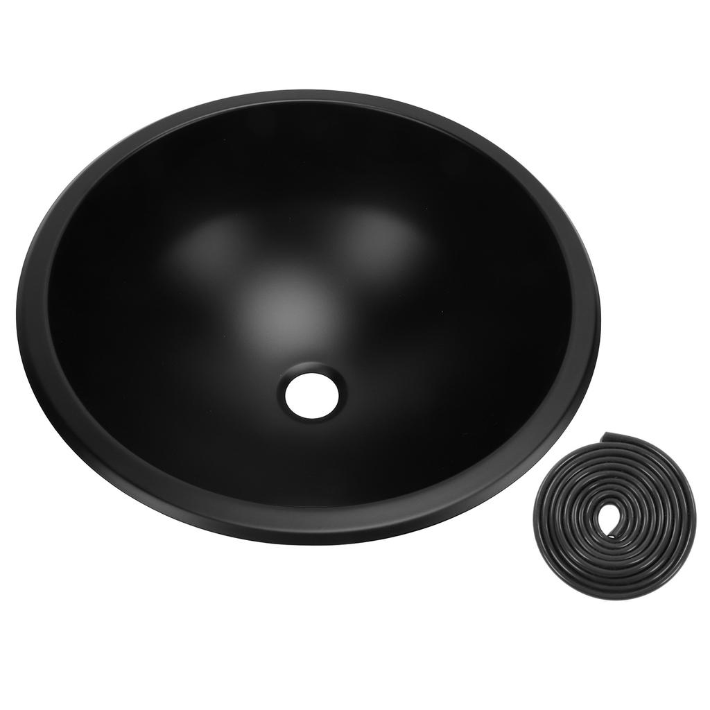 12 Inch Round Stainless Steel Sink Basin Round Oval Bowl Sink with 40mm Drain Outlet for Boat Caravan RV Motorhome