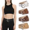 Retro Ethnic Style Hollow-Out Distressed Leather Belt for Women - Fashionable, Versatile, Casual Jeans Accessory
