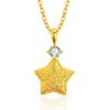 Brushed Star Zircon Pendant Necklace: Elegant Summer Clavicle Chain for Women