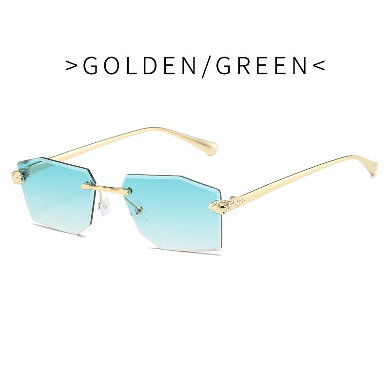 

Luxury Frameless Square Sunglasses Men Alloy Frameless Gradient Sun Glasses Women Fashion Retro Polygon Eyewear