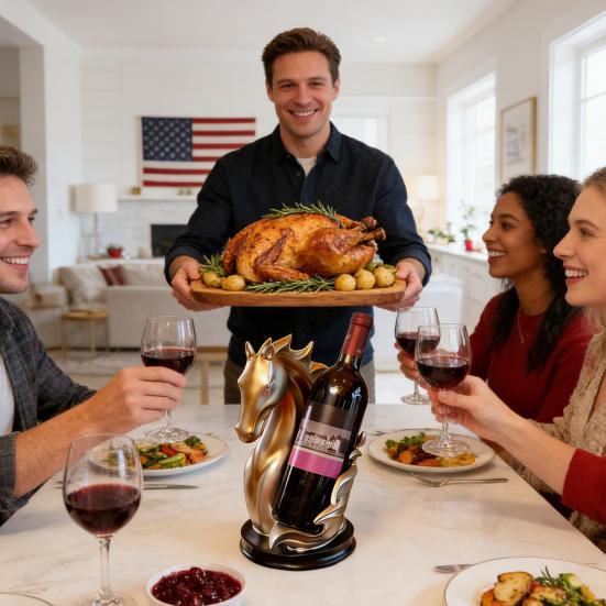 Hästhuvud Vinställ Harts Häststaty för Heminredning Bordsställ för Flaskor med Skyddsdyna Unik Gåva för Vinälskare