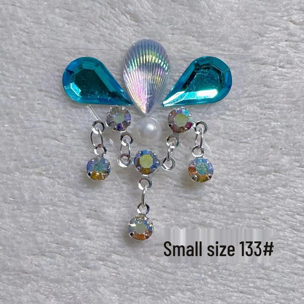 Children's Floral Face Stickers with Crystal Diamonds & Tassels for Ancient Style Makeup