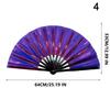 Holographic Folding Fan Pvc Glitter Laser Taiji Fan Dancing Clap Fan For Kung Fu Concerts And Rave Parties Colorful Accessory