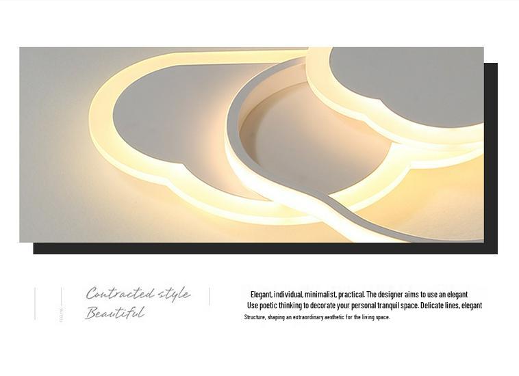 Dimmable LED Ceiling Lamp - Wrought Iron Cloud Design for Kids' Room