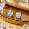 Classic Brilliant Cut Cubic Zirconia Solitaire Stud Earrings for Women Everyday Solitaire Studs Minimalist Accessories Jewelry