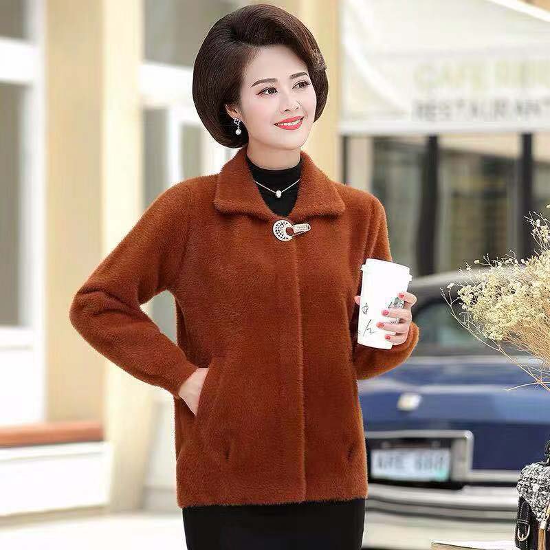 WTEMPO Imitation Mink Fur Coat Women Winter Style Slim Fashion Stand-up Collar Mink Coat Short