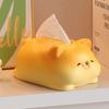 Collectible Pineapple Bun Dog Tissue Box Anti Drop Dog Model Toy Resin Paper Box  Birthday Gift