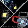 2/4Pcs Cob Keychain Work Light Keychain Flashlights 4 Light Modes,Keychain Light Emergency Light with Folding Bracket Bottle Opener for Camping