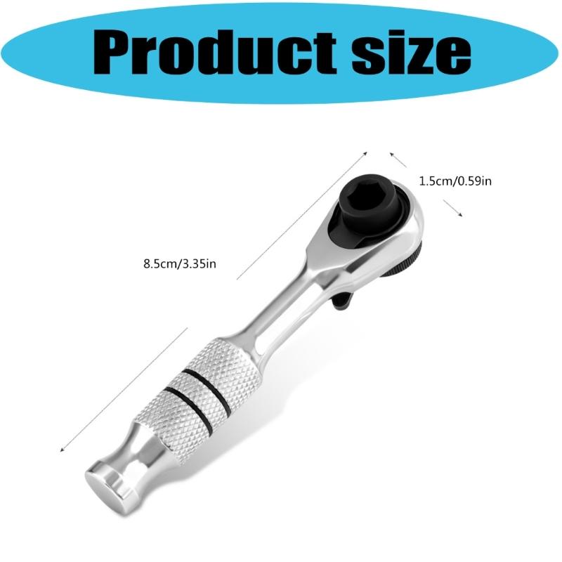 1/4" Drive Ratchet Handle 360 Swivels Head Mini Ratchet Wrench Antiskid Handle For Electronics Repair