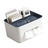 Tissue Box Cover Rectangular Multifunctional Napkin Box Holder with Remote Control Box for Living Room