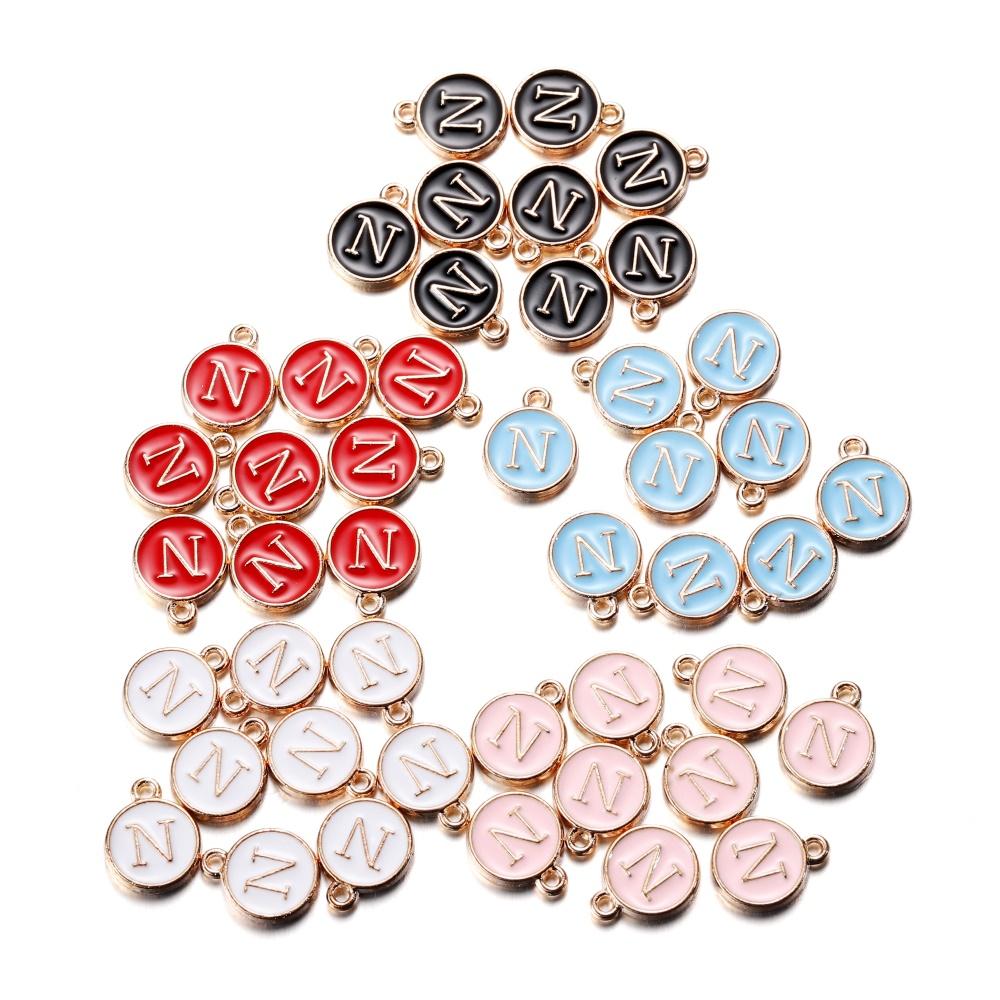 20Pcs 12*15mm A-Z Letter Charms Enamel Charms Alphabet Initial Letter Handmade Pendant for DIY Bracelet Necklace Jewelry Making