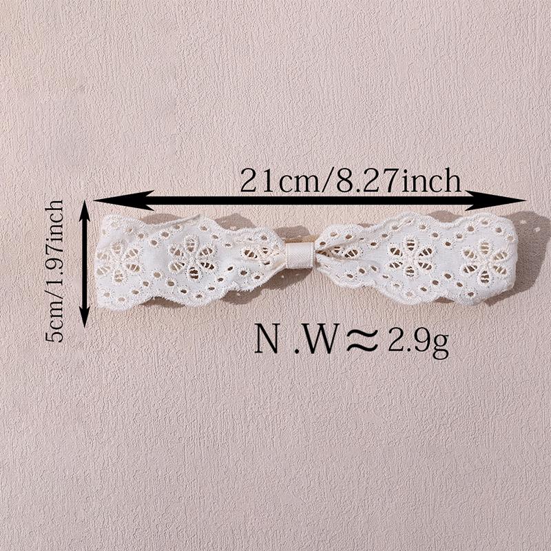 1Pc Fashion Daily White Lace Bow Baby Headband Soft Handmade Elastic Hair Band For Children'S Headwraps Kids Hair Accessories