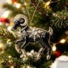 Christmas Tree Hanging Ornament Chinese Zodiac Goat Acrylic Pendant for Home Winter Holiday New Year Party Decor Gift