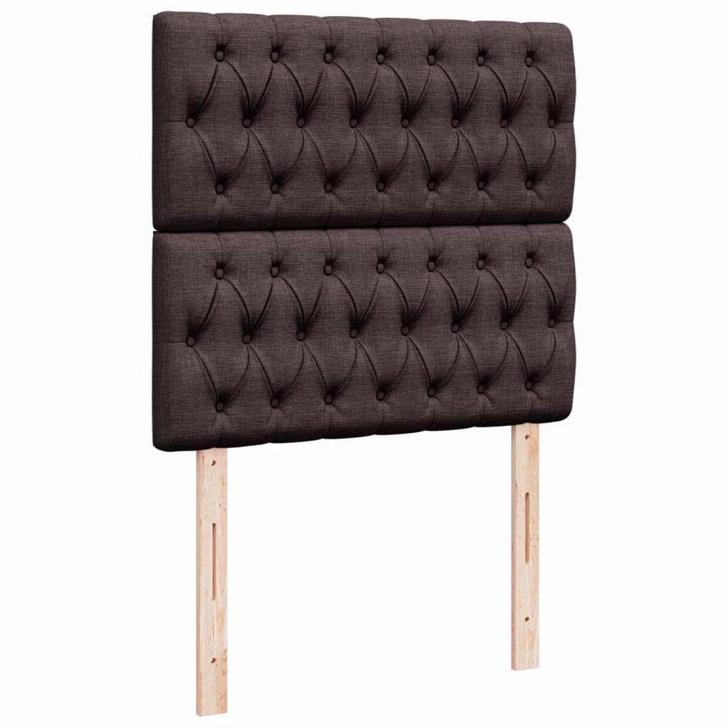 Box Spring Bed with Mattress Dark Brown 90x200 cm Fabric