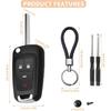 4 Button Key Fob Keyless Entry Remote Shell Case Replacement for Chevy Cruze Equinox Camaro Impala Malibu Sonic Buick Regal Verano Encore Lacrosse