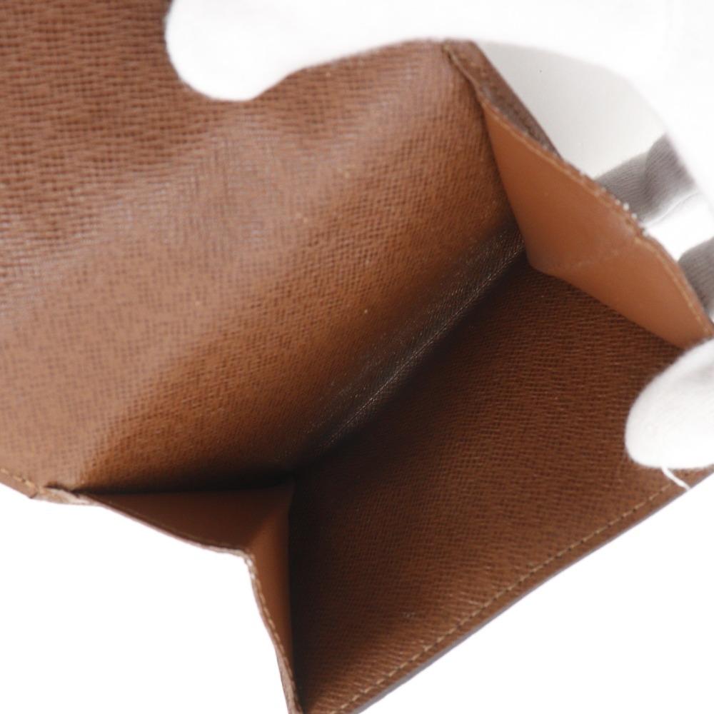 LOUIS VUITTON Porto Monevier Cartes Crdit Bi-Fold Wallet M61652 Double Sided Brown Monogram canvas unisex Used
