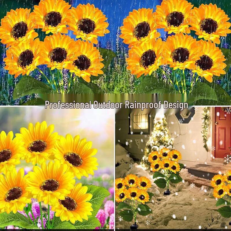 Solar Powered Sunflower Garden Stake Lights
