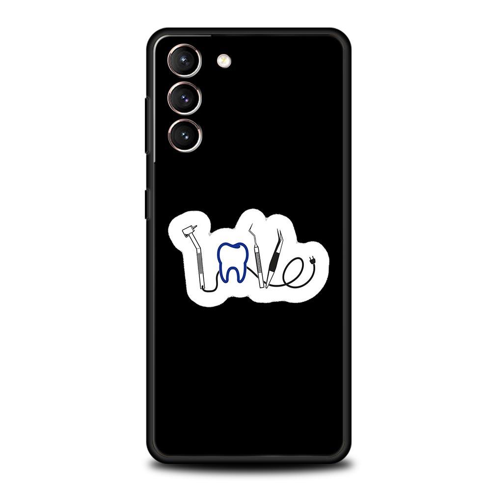 Phone Case For Samsung Galaxy S24 S23 Ultra S22 S21 S20 FE 5G S10 S10E S9 Plus S8 Cover Dentist Dental Dent Tooth Cute Teeth