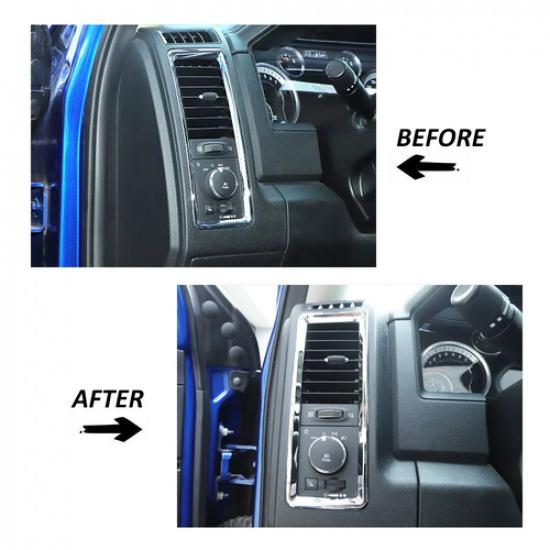 Center Console Air Vent Outlet Trim Cover For Dodge RAM 1500 2010-2017 Chrome