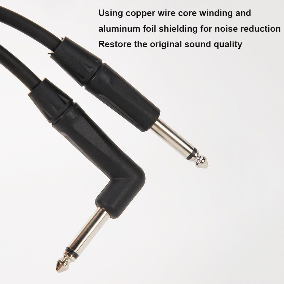 Guitar Connection Cable Straight Bend 6.35Mm Audio Cable Electric Guitar Bass Sound Shielding Noise Reduction Cable
