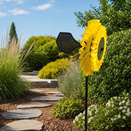 Sunflower Wind Spinner, Garden Stake Wind Catcher, Wind Driven Sunflower Spinner, Outdoor Decoration for Lawn Yard Patio