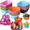 3/4 ST Silikon Lunchlådeavdelare För Barn Skola Matavdelare För Bento Låda Silikon Muffinsformar Form Bakverktyg