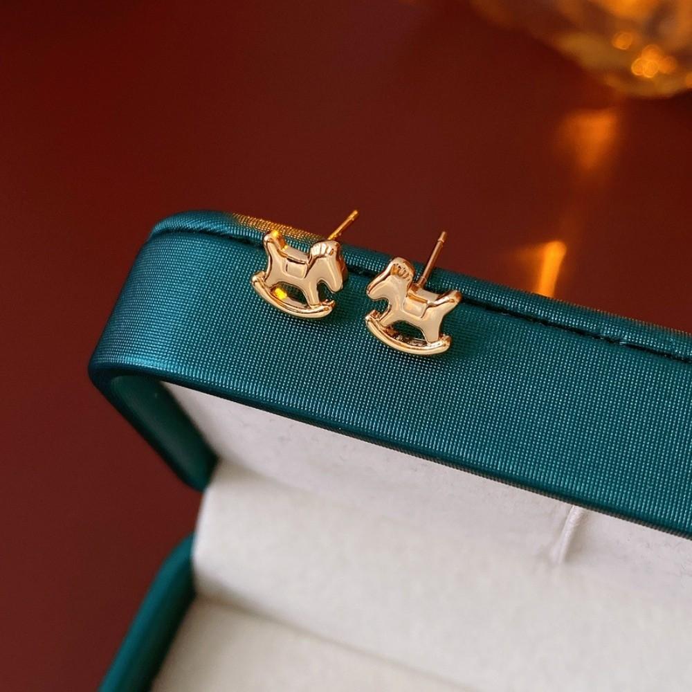 Cartoon Mini Pony Stud Earrings Zinc Zinc Alloy Drop Earrings Mini Horse Ear Studs Chinese Horse New Year
