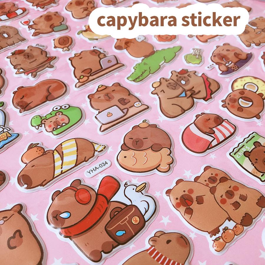 Back To School Kawaii Stationery Supplies Vintage Scrapbooking Supplies Children's Stickers Aesthetic Capybara Stickers Pack