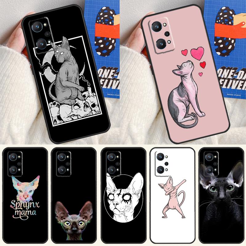Sphynx Cat For Realme 14 13 12 10 11 Pro Plus GT 6 6T 5 GT7 Pro C55 C51 C21Y C25S C67 C75 C53 C61 Case
