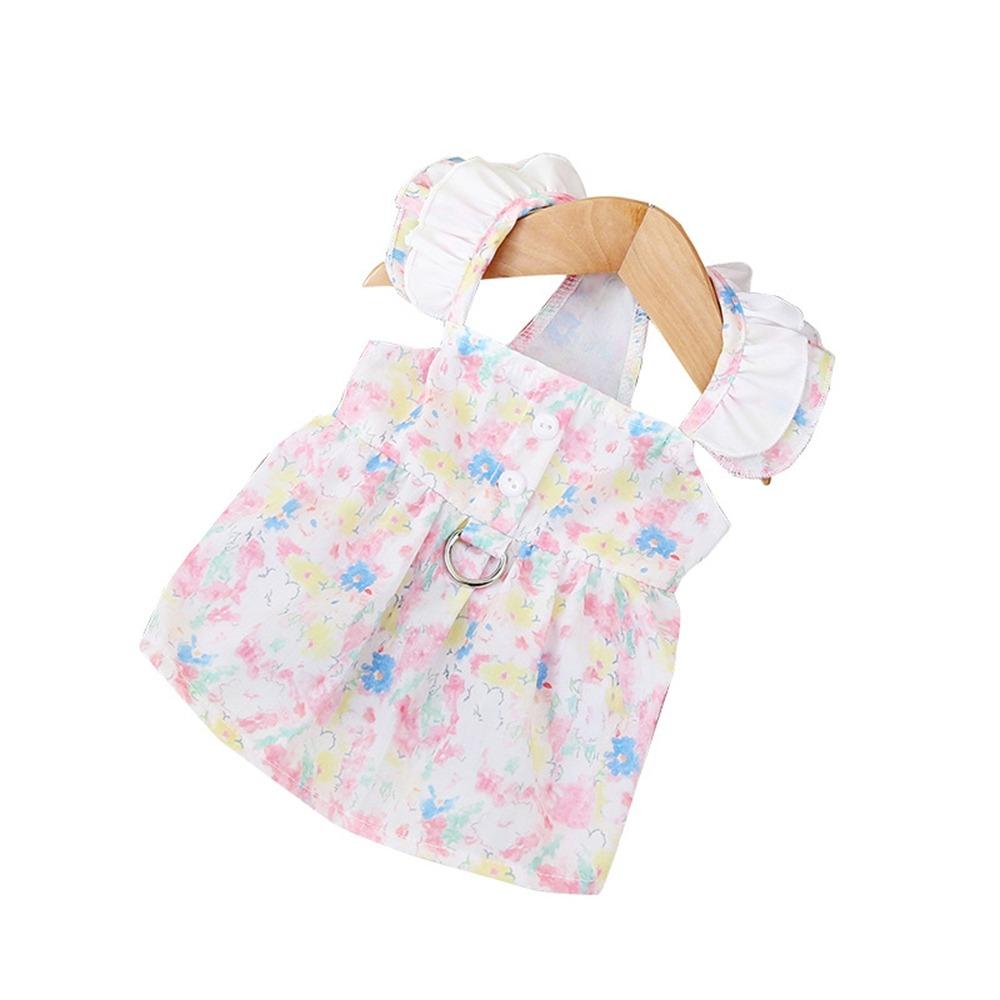 

Soft Pet Painted Flower Dress Breathable Summer Dog Dress Cute Dog Princess Dress Summer XS розовый
