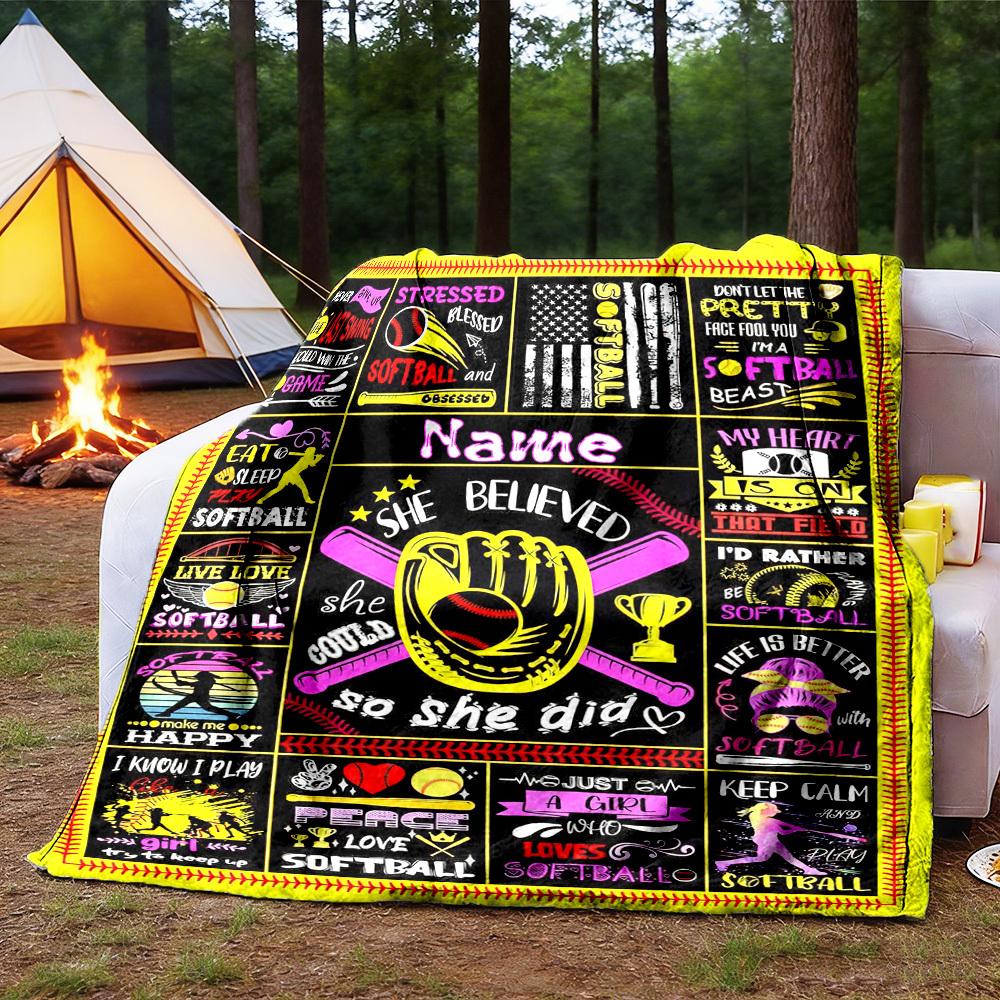 Customize Your Name Home Blankets Comfortable Soft Lightweight Allseason Multipurpose Blanket For Picnics Sofas Offices Beds Living Rooms Perfect Gift