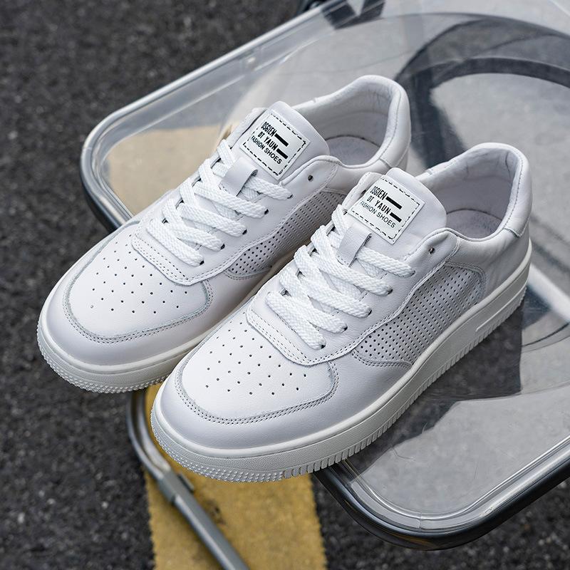 Little white shoes men's trendy shoes men's shoes genuine leather men's European station men's shoes trendy versatile board shoes boys flat shoes