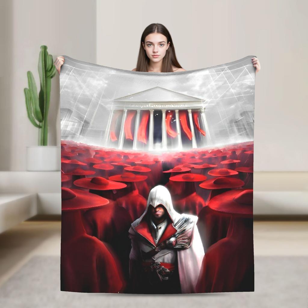 A-Assassin's Creed Deky Flanelové Vintage Teplá Přehozovádeka na přehoz Podzim/Zima