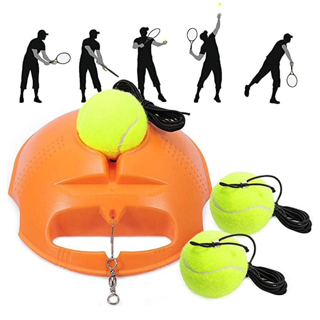 Tennis Trainer Rebound Ball for Beginner Indoor/Outdoor, Training Equipment with Elastic String Weighted Base, Portable Tennis Trainer for Kids Adults