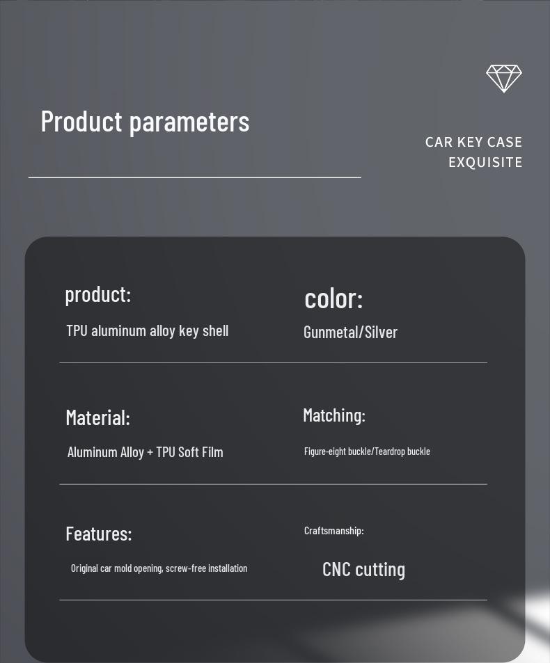 Husa Premium pentru Cheie Infiniti pentru QX50, QX60, QX70, QX80 - Design Unisex cu Cataramă pentru Decorarea Mașinii